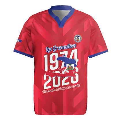 Personalized Afro Haiti Football Rugby Jersey Les Grenadiers Made History Once Again Red Color - African Pride