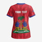 Personalized Afro Haiti Football Scrub Top Les Grenadiers Made History Once Again Red Color - African Pride
