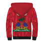 Personalized Afro Haiti Football Sherpa Hoodie Les Grenadiers Made History Once Again Red Color - African Pride