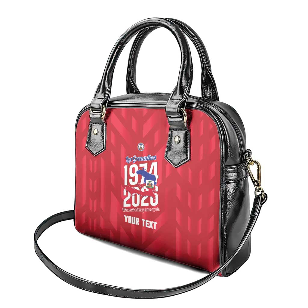 Personalized Afro Haiti Football Shoulder Handbag Les Grenadiers Made History Once Again Red Color - African Pride