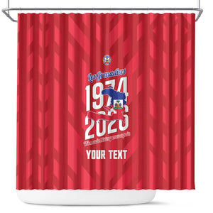 Personalized Afro Haiti Football Shower Curtain Les Grenadiers Made History Once Again Red Color - African Pride