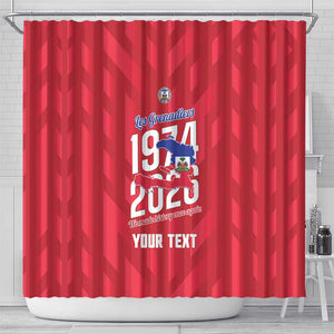 Personalized Afro Haiti Football Shower Curtain Les Grenadiers Made History Once Again Red Color - African Pride