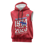 Personalized Afro Haiti Football Sleeveless Hoodie Les Grenadiers Made History Once Again Red Color - African Pride