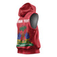 Personalized Afro Haiti Football Sleeveless Hoodie Les Grenadiers Made History Once Again Red Color - African Pride