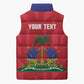 Personalized Haiti Football Sleeveless Puffer Jacket Les Grenadiers Made History Once Again Red Color