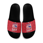 Personalized Haiti Football Slide Sandals Les Grenadiers Made History Once Again Red Color