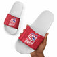 Personalized Haiti Football Slide Sandals Les Grenadiers Made History Once Again Red Color