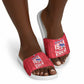 Personalized Haiti Football Slide Sandals Les Grenadiers Made History Once Again Red Color