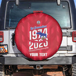 Personalized Afro Haiti Football Spare Tire Cover Les Grenadiers Made History Once Again Red Color - African Pride