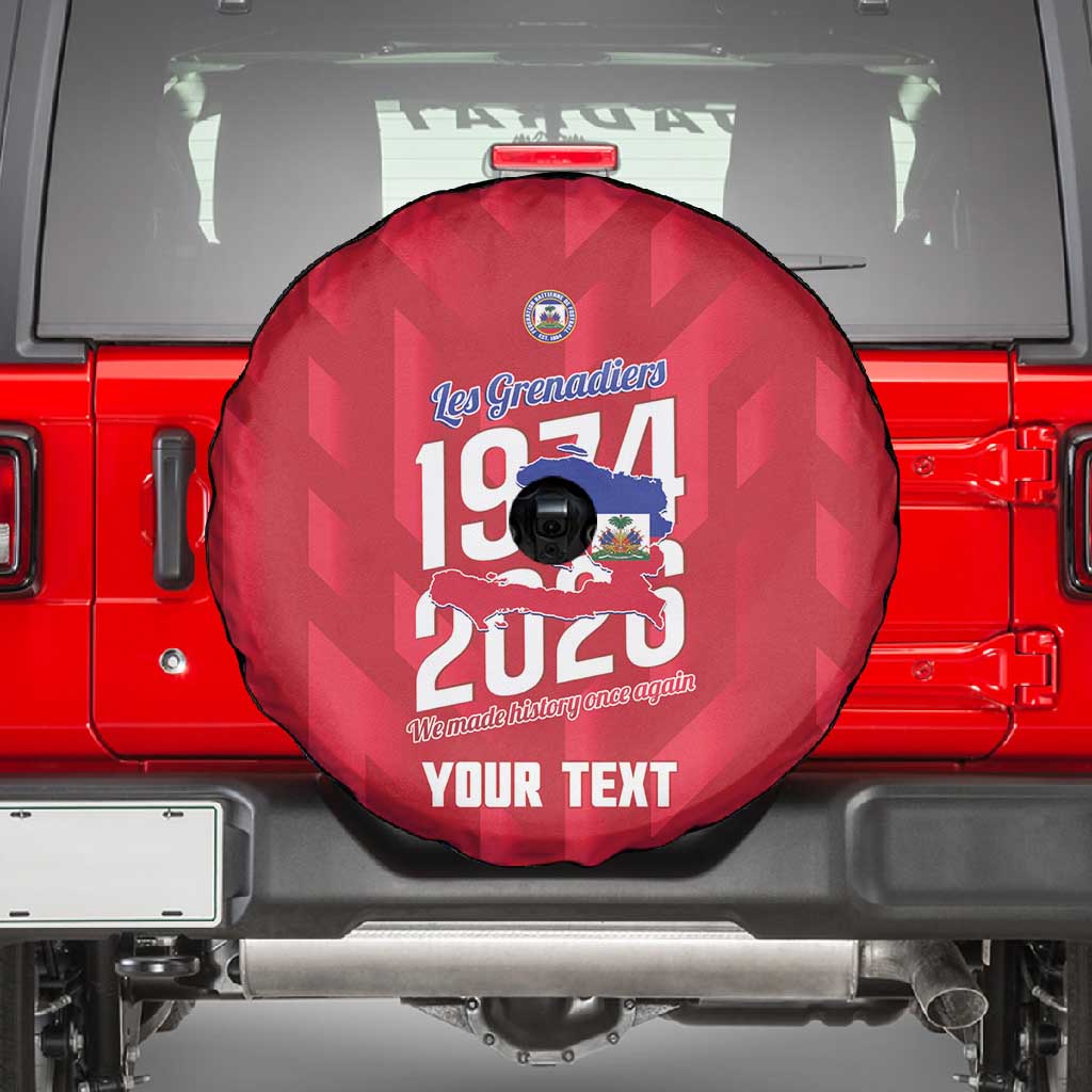 Personalized Afro Haiti Football Spare Tire Cover Les Grenadiers Made History Once Again Red Color - African Pride