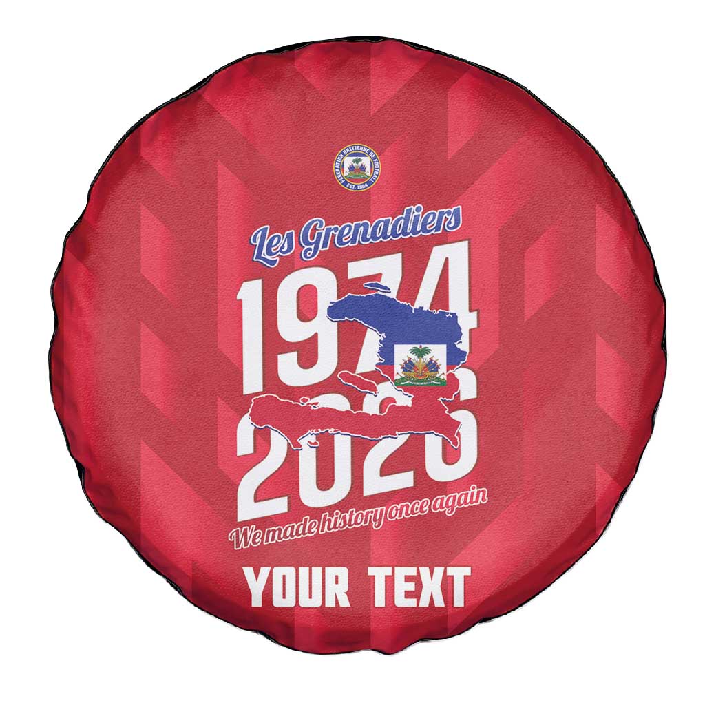 Personalized Afro Haiti Football Spare Tire Cover Les Grenadiers Made History Once Again Red Color - African Pride