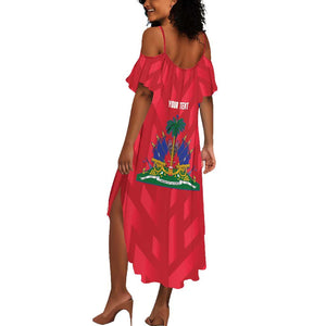 Personalized Afro Haiti Football Summer Maxi Dress Les Grenadiers Made History Once Again Red Color - African Pride