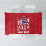 Personalized Afro Haiti Football Tablecloth Les Grenadiers Made History Once Again Red Color - African Pride