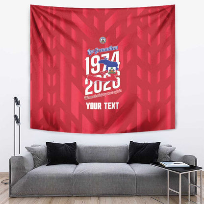 Personalized Afro Haiti Football Tapestry Les Grenadiers Made History Once Again Red Color - African Pride