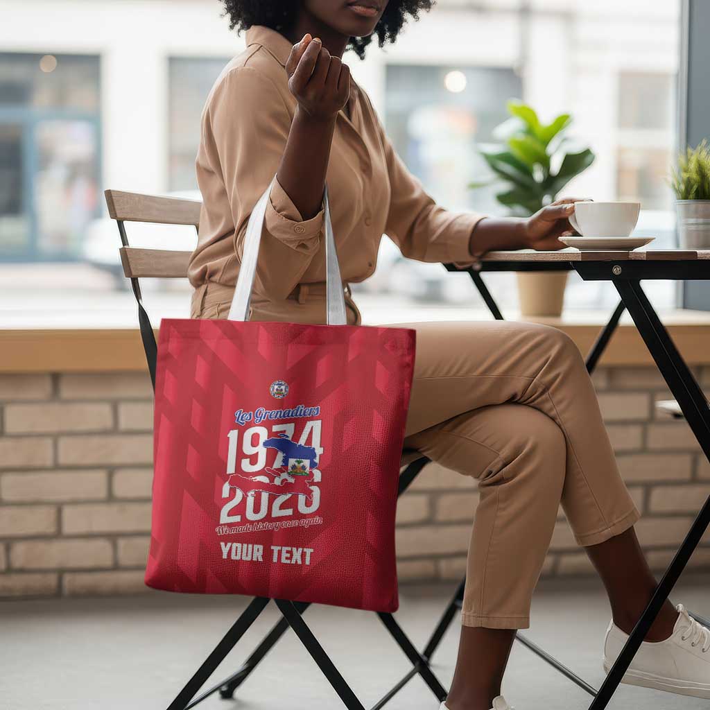 Personalized Haiti Football Tote Bag Les Grenadiers Made History Once Again Red Color