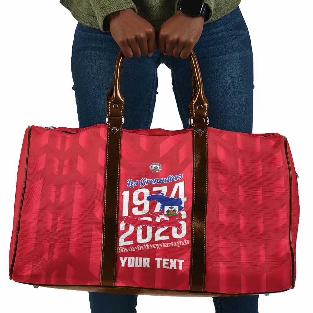 Personalized Haiti Football Travel Bag Les Grenadiers Made History Once Again Red Color