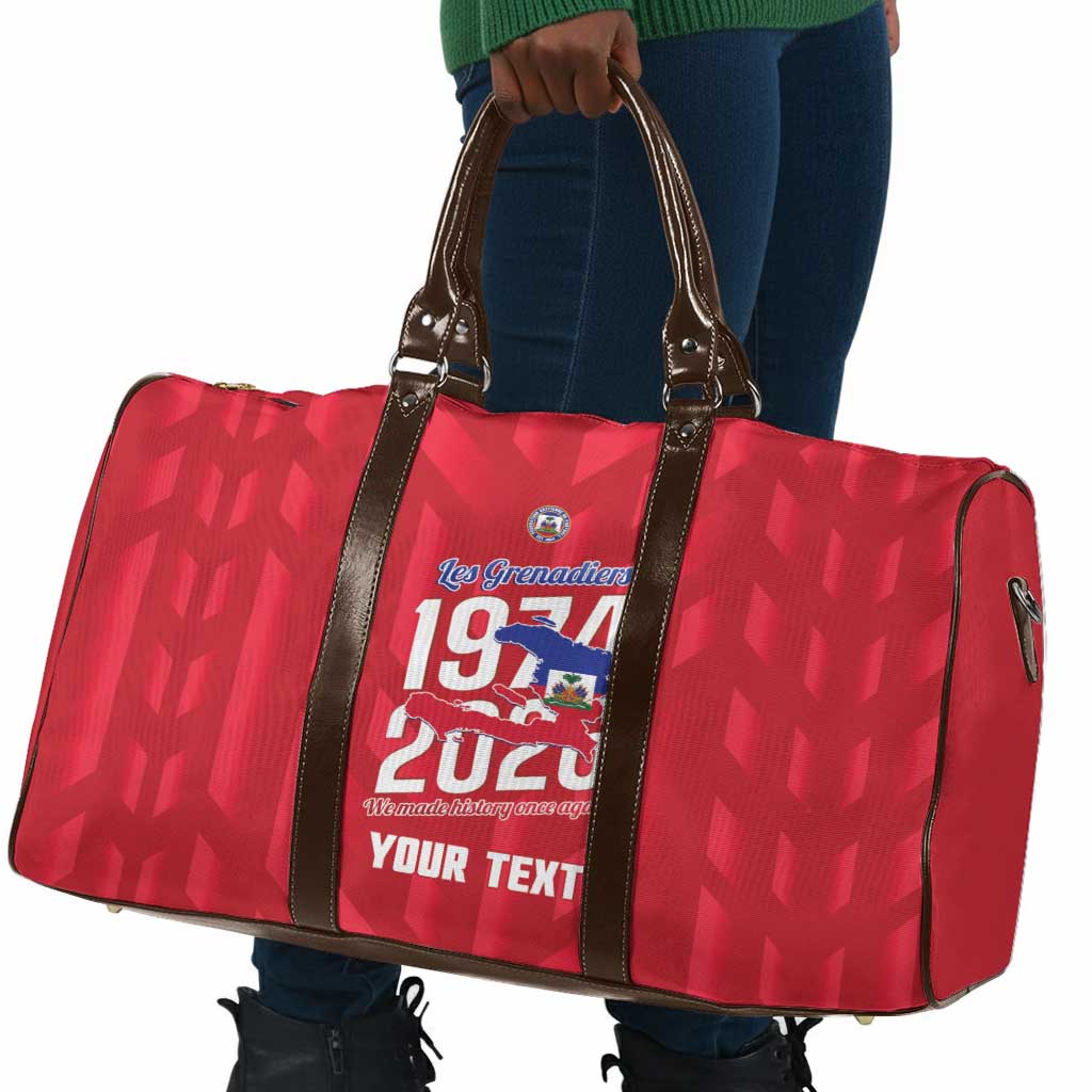Personalized Haiti Football Travel Bag Les Grenadiers Made History Once Again Red Color