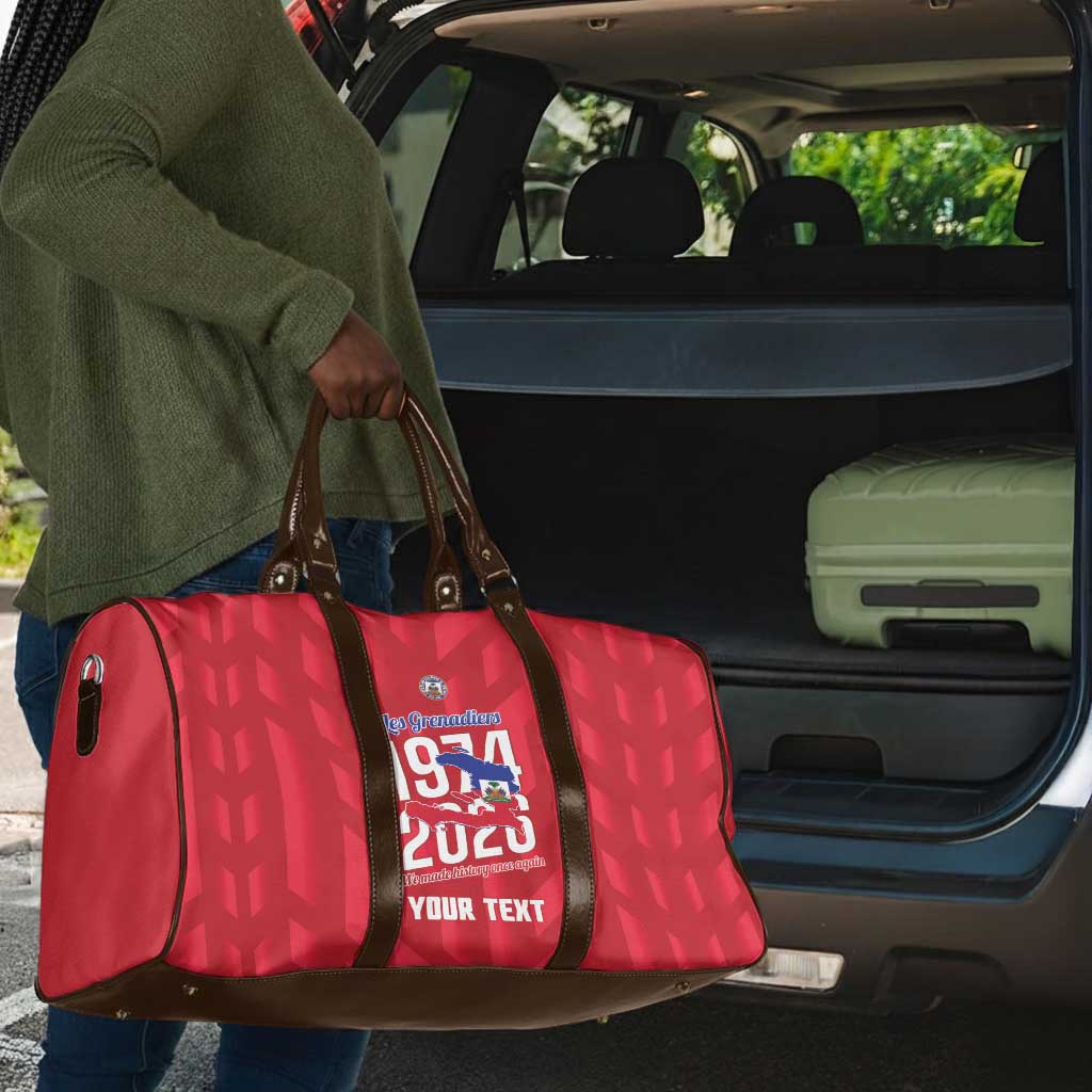 Personalized Haiti Football Travel Bag Les Grenadiers Made History Once Again Red Color