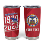 Personalized Afro Haiti Football Tumbler Cup Les Grenadiers Made History Once Again Red Color - African Pride