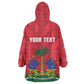 Personalized Afro Haiti Football Wearable Blanket Hoodie Les Grenadiers Made History Once Again Red Color - African Pride