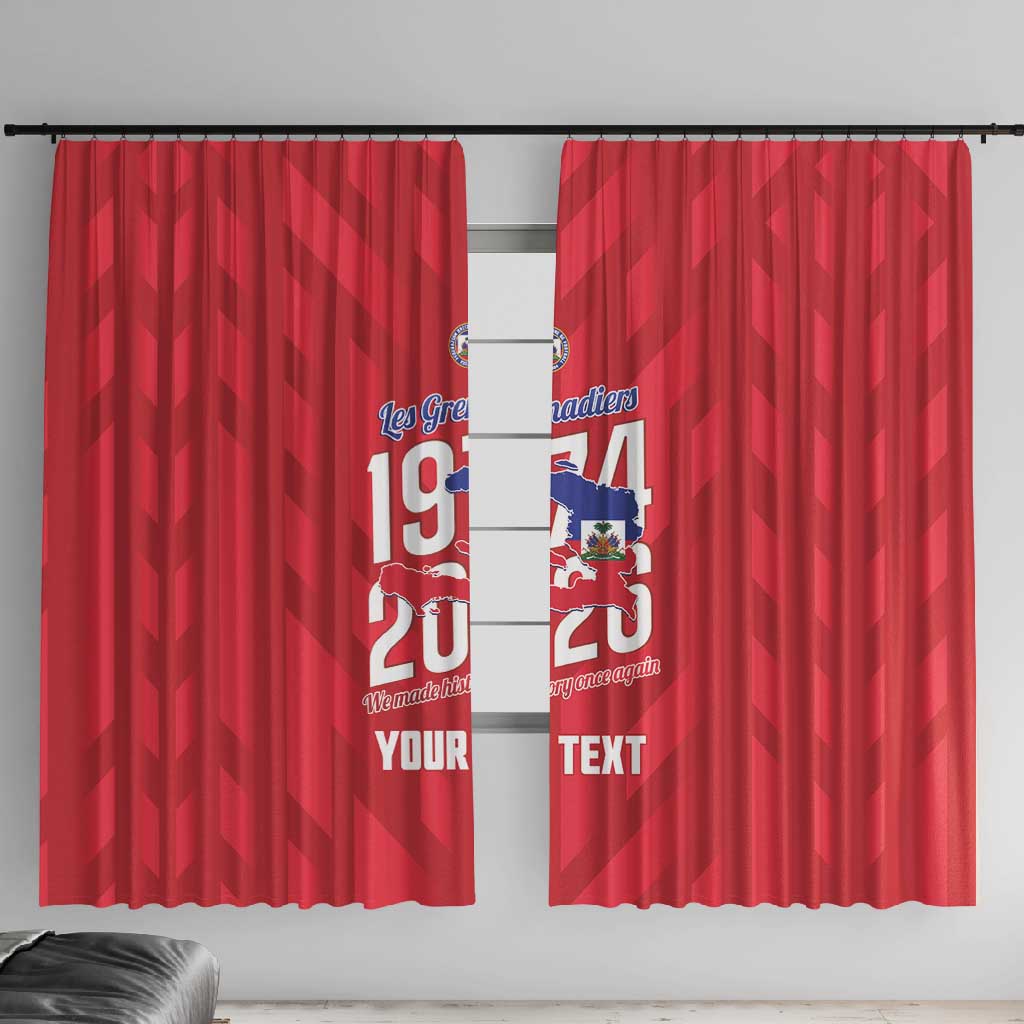 Personalized Afro Haiti Football Window Curtain Les Grenadiers Made History Once Again Red Color - African Pride