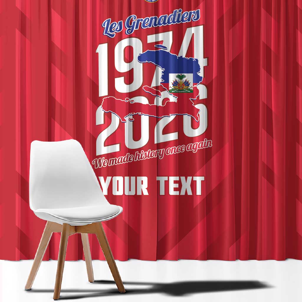 Personalized Afro Haiti Football Window Curtain Les Grenadiers Made History Once Again Red Color - African Pride