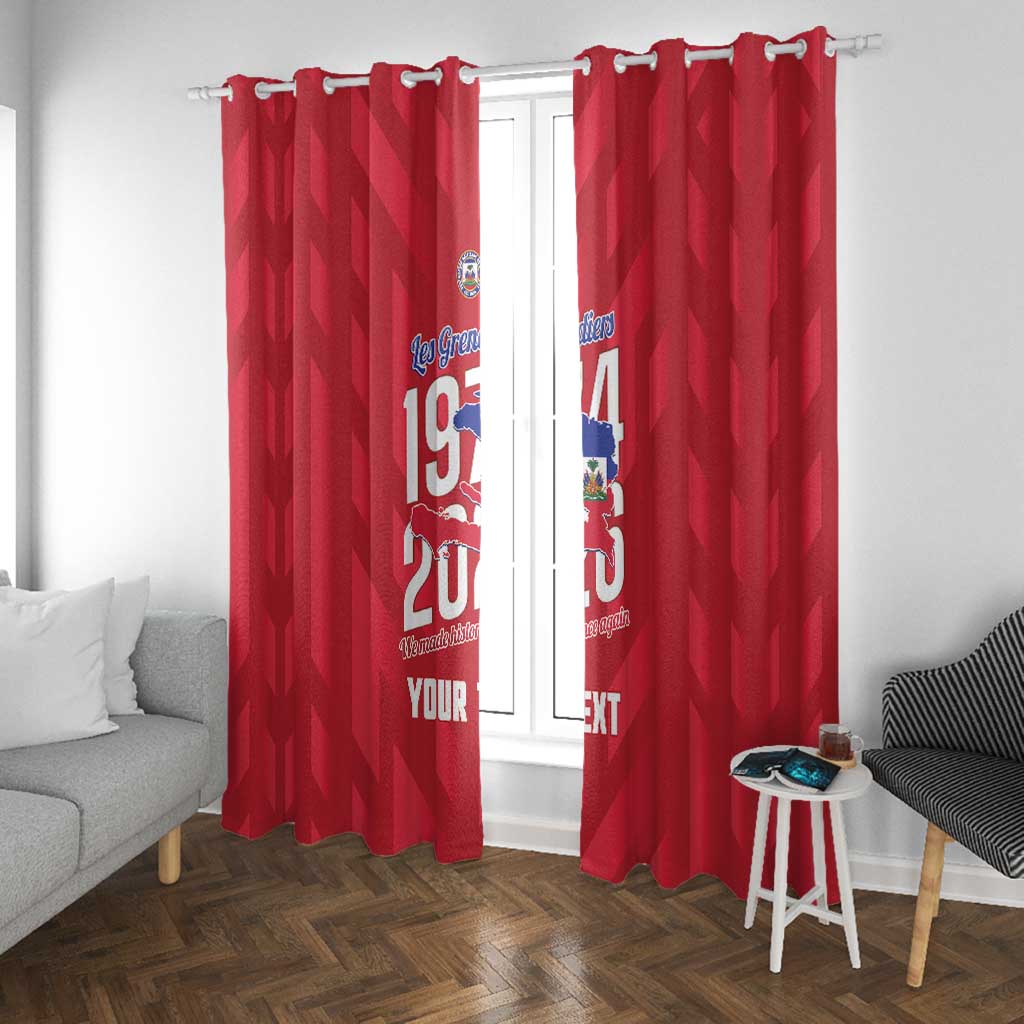 Personalized Afro Haiti Football Window Curtain Les Grenadiers Made History Once Again Red Color - African Pride