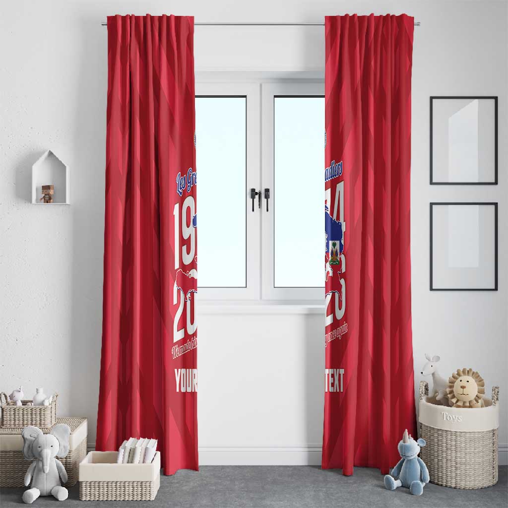 Personalized Afro Haiti Football Window Curtain Les Grenadiers Made History Once Again Red Color - African Pride