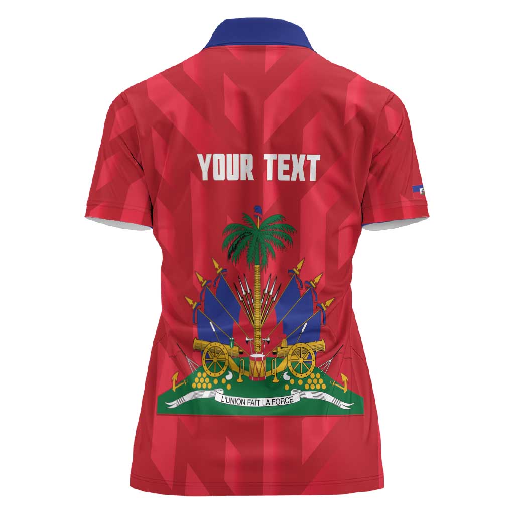 Personalized Afro Haiti Football Women Polo Shirt Les Grenadiers Made History Once Again Red Color - African Pride