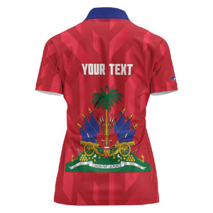 Personalized Afro Haiti Football Women Polo Shirt Les Grenadiers Made History Once Again Red Color - African Pride