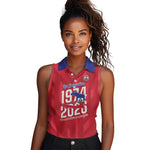 Personalized Afro Haiti Football Women Sleeveless Polo Shirt Les Grenadiers Made History Once Again Red Color - African Pride