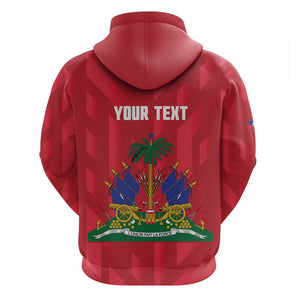 Personalized Afro Haiti Football Zip Hoodie Les Grenadiers Made History Once Again Red Color - African Pride
