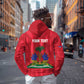 Personalized Afro Haiti Football Zip Hoodie Les Grenadiers Made History Once Again Red Color - African Pride
