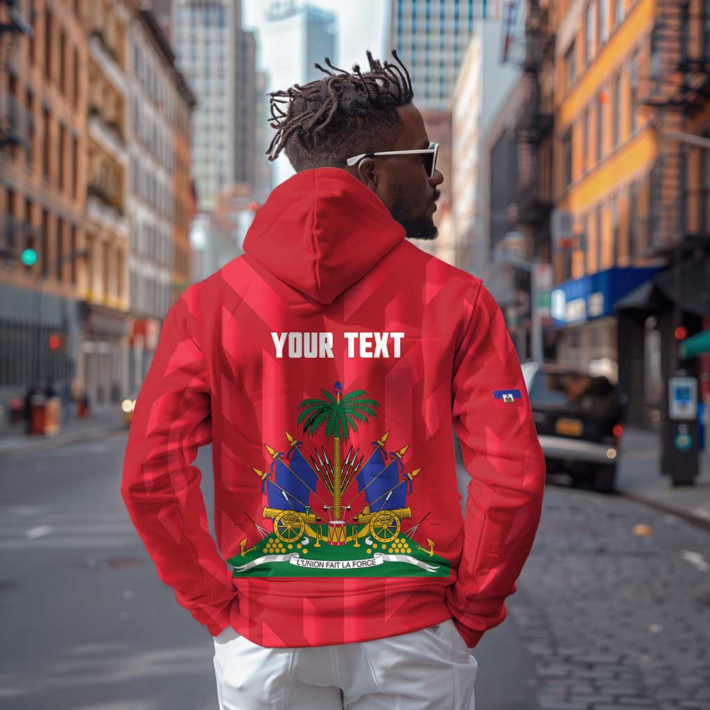 Personalized Afro Haiti Football Zip Hoodie Les Grenadiers Made History Once Again Red Color - African Pride