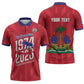 Personalized Haiti Football Zipper Polo Shirt Les Grenadiers Made History Once Again Red Color