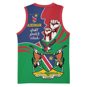 Namibia Independence Day Basketball Jersey Coat Of Arms Curve Style - African Pride