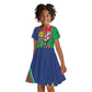 Namibia Independence Day Kid Short Sleeve Dress Coat Of Arms Curve Style