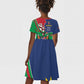 Namibia Independence Day Kid Short Sleeve Dress Coat Of Arms Curve Style