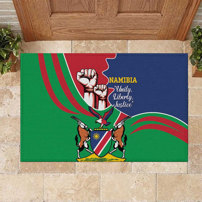 Namibia Independence Day Rubber Doormat Coat Of Arms Curve Style