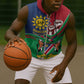 Namibia Independence Day Sleeveless Zip Hoodie Coat Of Arms Curve Style - African Pride
