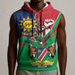 Namibia Independence Day Sleeveless Zip Hoodie Coat Of Arms Curve Style - African Pride
