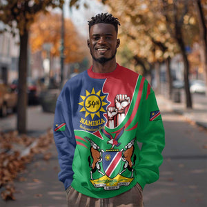 Namibia Independence Day Sweatshirt Coat Of Arms Curve Style