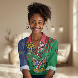Namibia Independence Day Women Casual Shirt Coat Of Arms Curve Style LT14