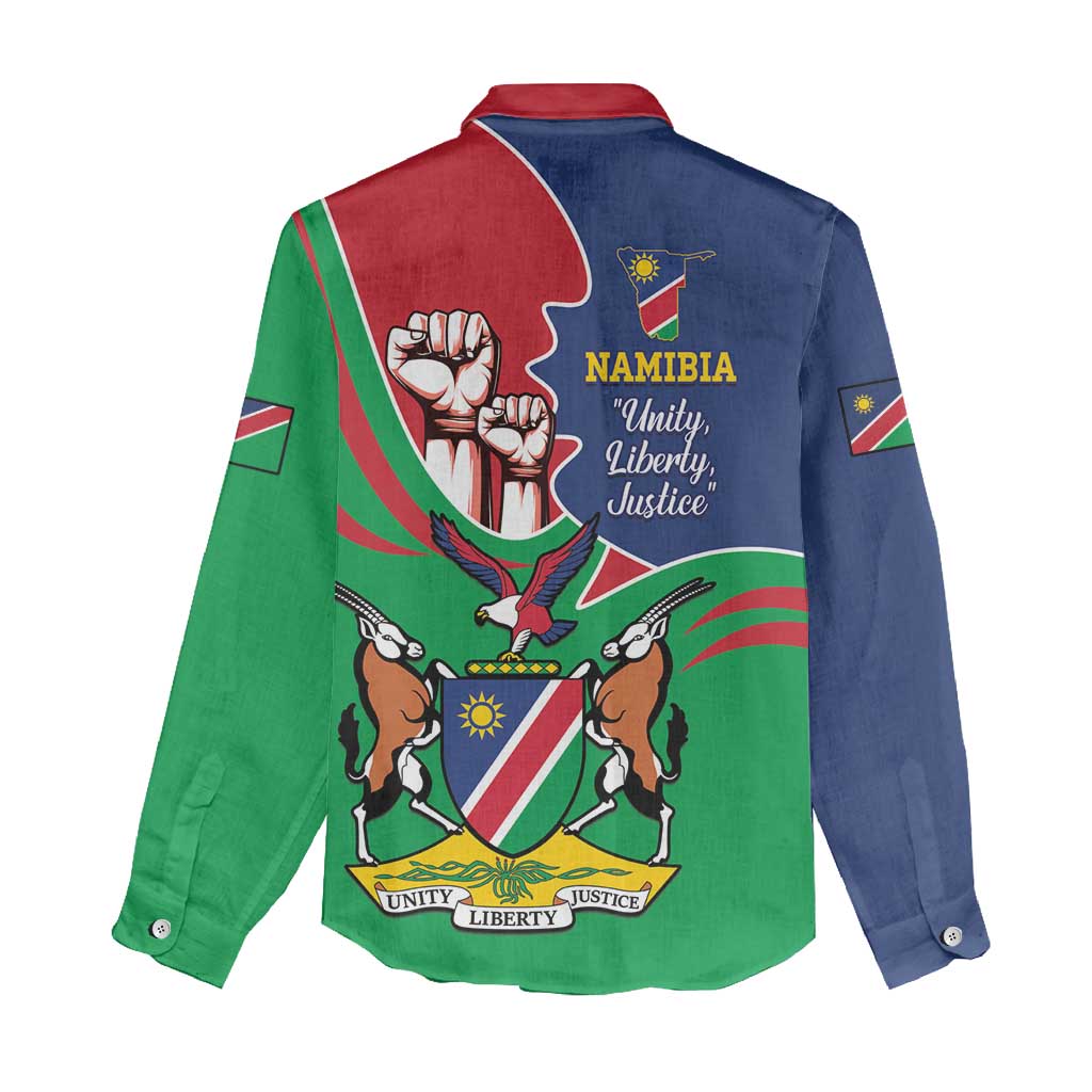 Namibia Independence Day Women Casual Shirt Coat Of Arms Curve Style LT14