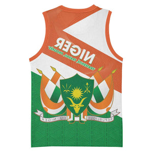 Afro Niger Basketball Jersey Dama Gazelle African Pattern - Republic Day - African Pride