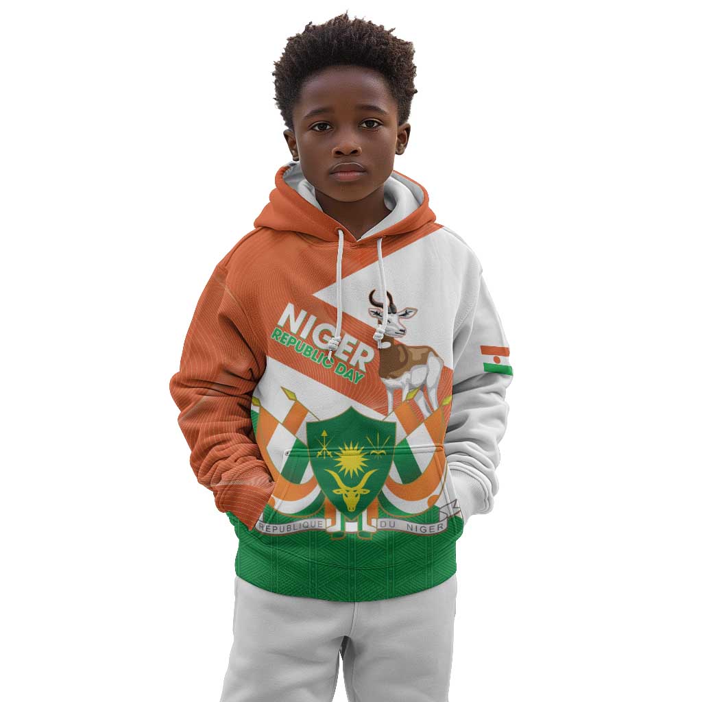 Afro Niger Kid Hoodie Dama Gazelle African Pattern - Republic Day