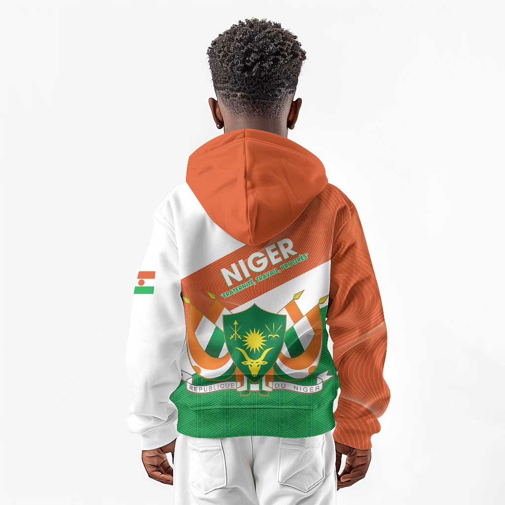 Afro Niger Kid Hoodie Dama Gazelle African Pattern - Republic Day