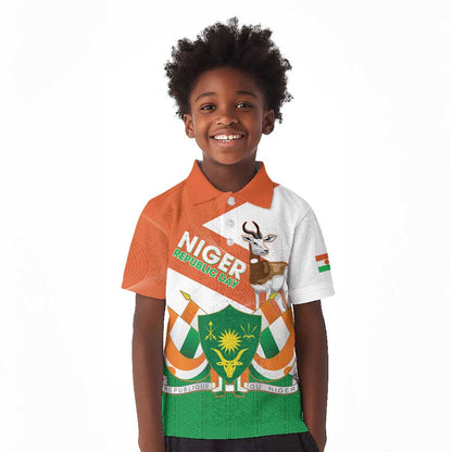 Afro Niger Kid Polo Shirt Dama Gazelle African Pattern - Republic Day