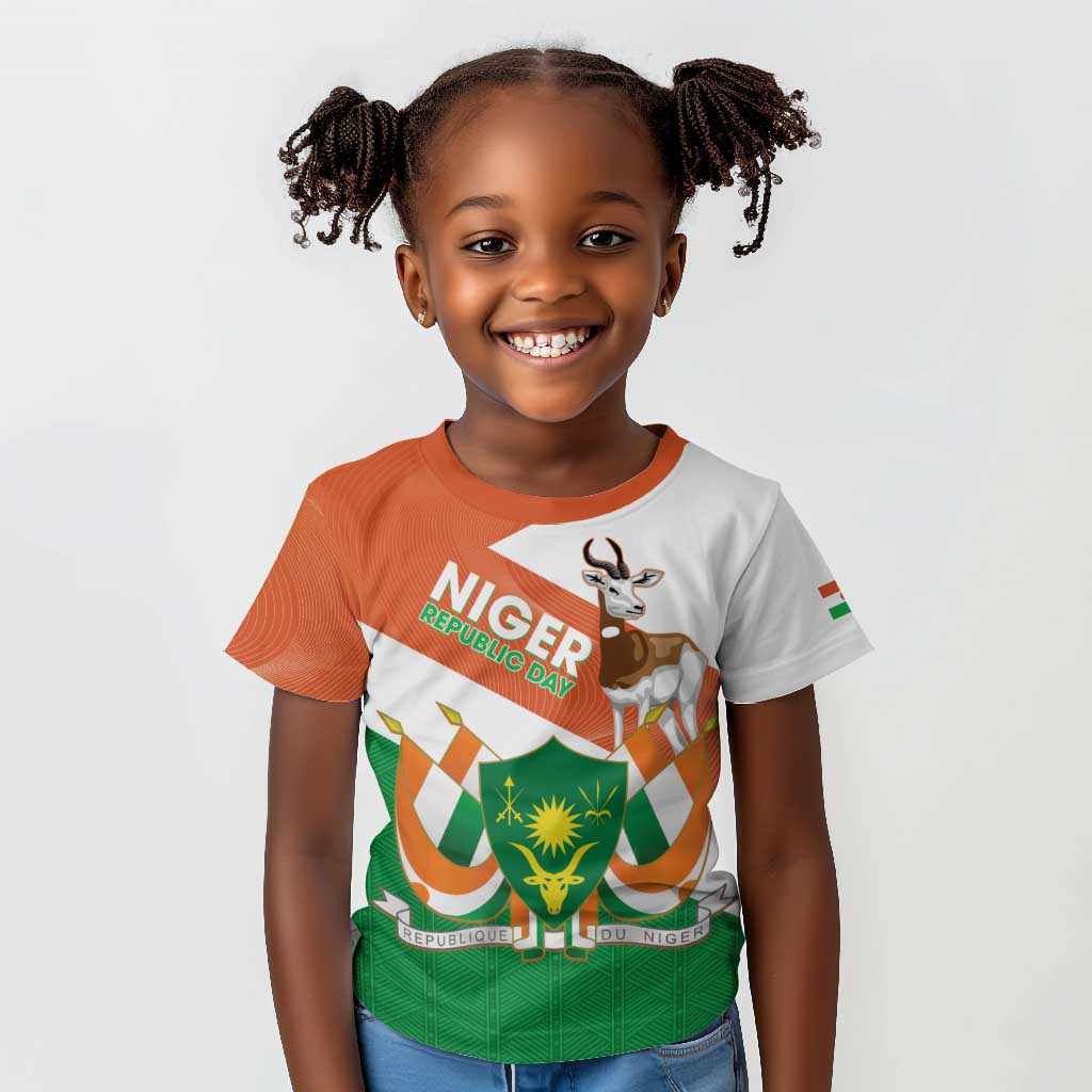 Afro Niger Kid T shirt Dama Gazelle African Pattern - Republic Day
