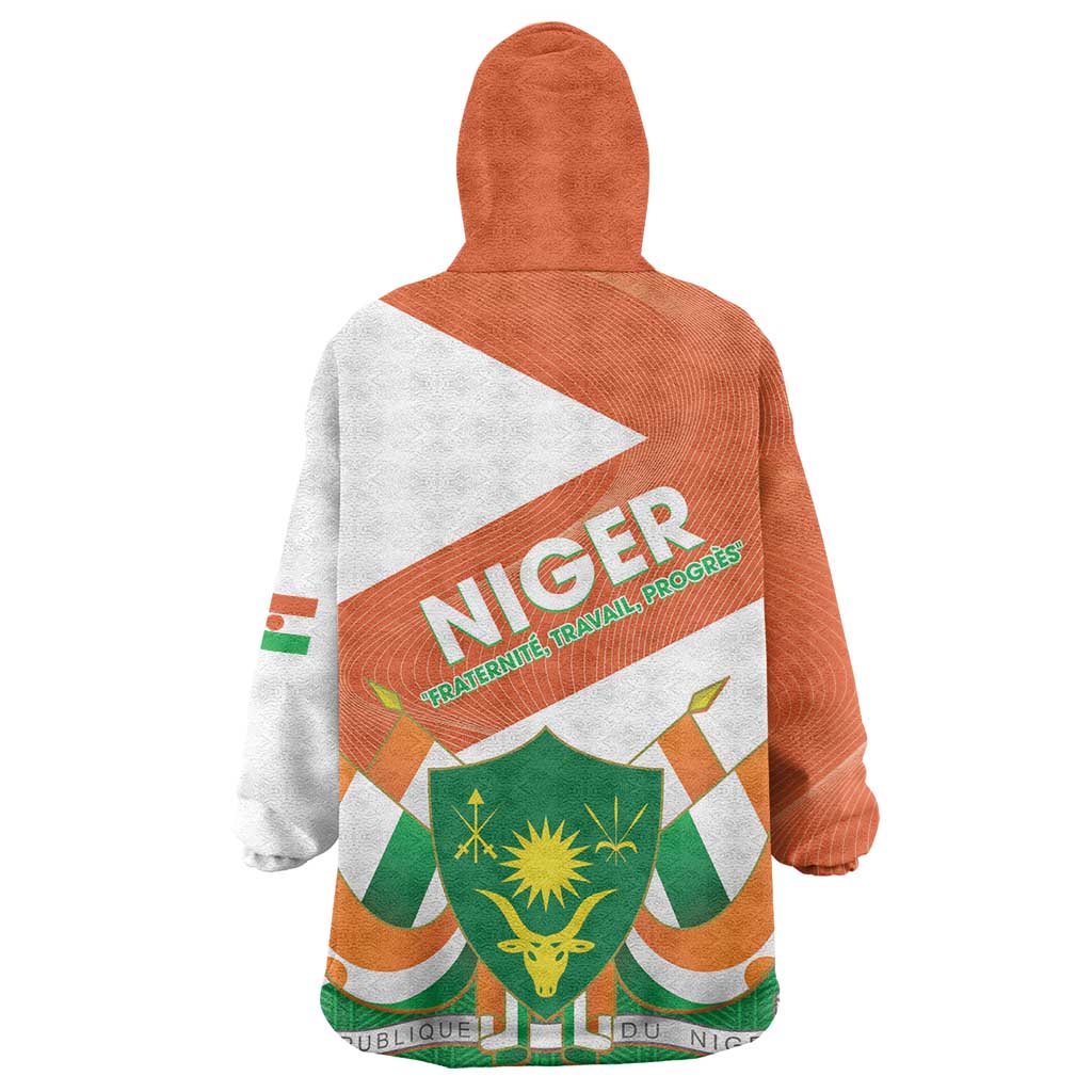Afro Niger Kid Wearable Blanket Hoodie Dama Gazelle African Pattern - Republic Day
